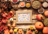 Autumn Background Frame Surrounded By Fall Foodstuff Psd