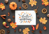 Autumn Dried Decor On Black Background With Mock-Up Psd