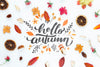 Autumn Dried Leaves With Hello Autumn Quote Psd