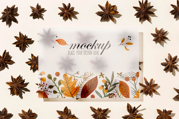 Autumn Flowers Composition Mock-Up Psd