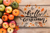 Autumn Fruit And Vegetables With Quote Psd