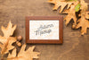 Autumn Leaves With Frame Psd
