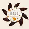 Autumn Mock-Up Concept With Brown Leaves Psd