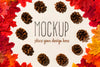 Autumn Mock-Up Concept With Cones Psd