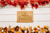 Autumn Mockup With Greeting Card Psd