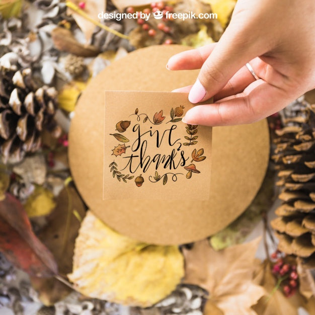 Autumn Mockup With Hand Psd
