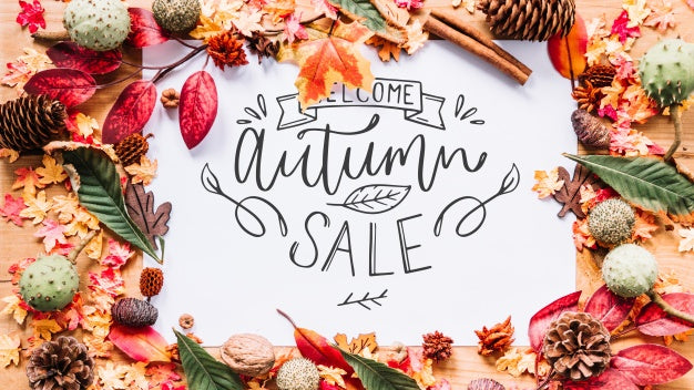 Autumn Mockup With Leaves Borders Psd