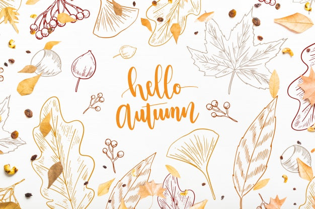 Autumn Mockup With Leaves Psd