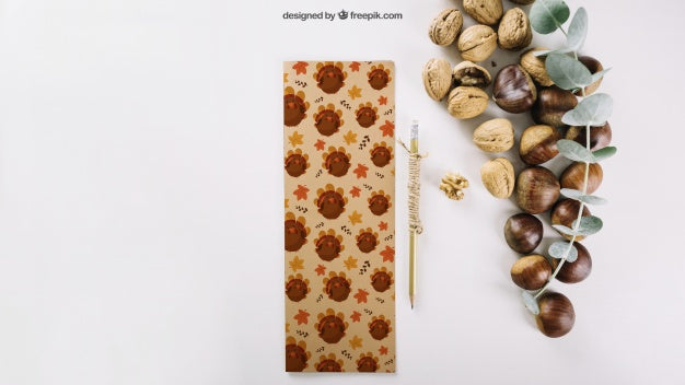 Autumn Mockup With Nuts Psd