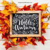 Autumn Mockup With Slate On Leaves Psd