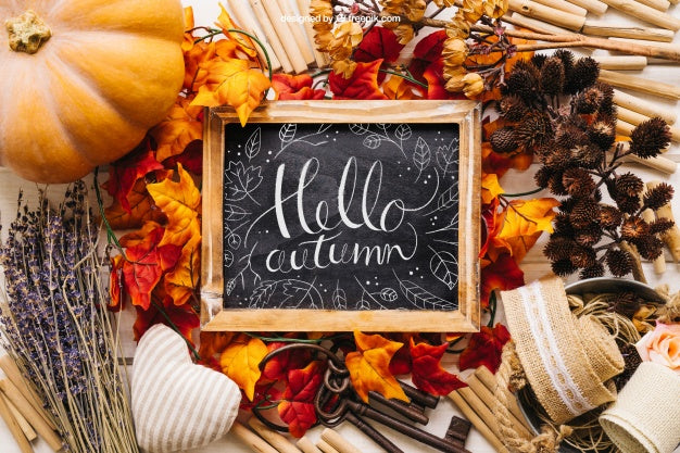 Autumn Mockup With Slate Psd