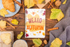Autumn Season Mock-Up With Notebook Psd