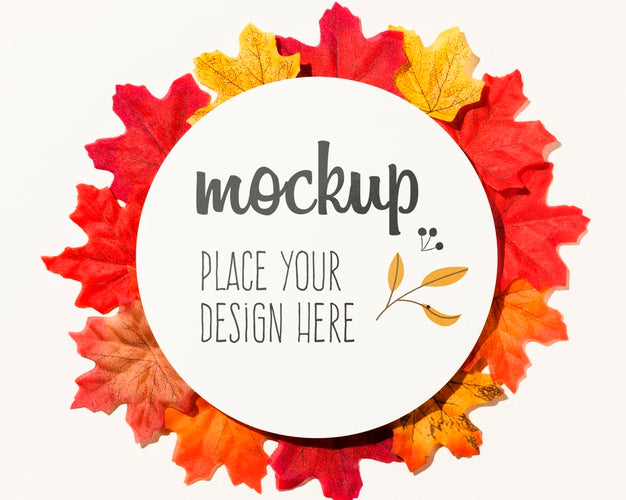 Autumnal Colorful Leaves Assortment Psd