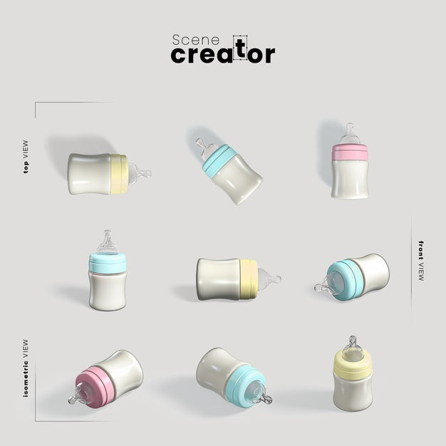 Baby Bottle Scene Creator Psd