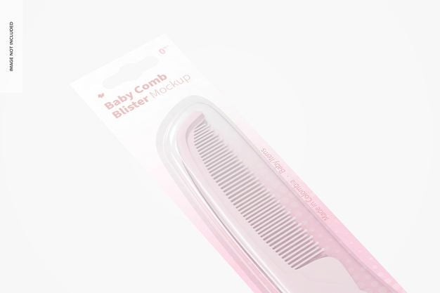 Baby Comb Blister Mockup, Close Up Psd