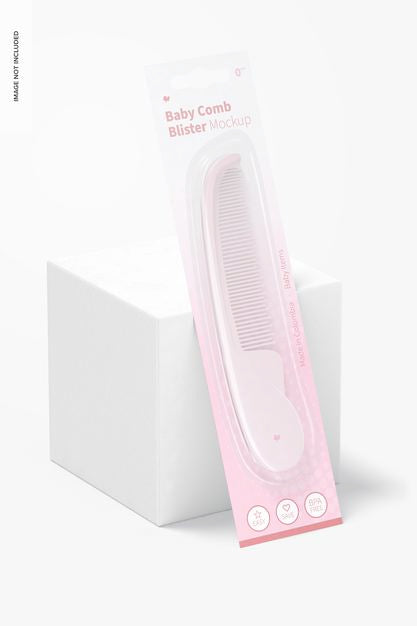 Baby Comb Blister Mockup, Left View Psd