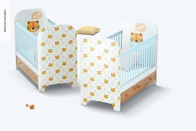 Baby Cribs Mockup Psd