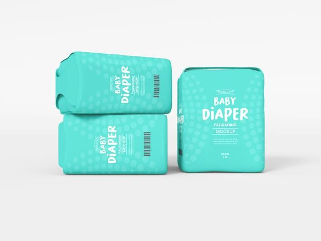 Baby Diaper Packaging Mockup Psd