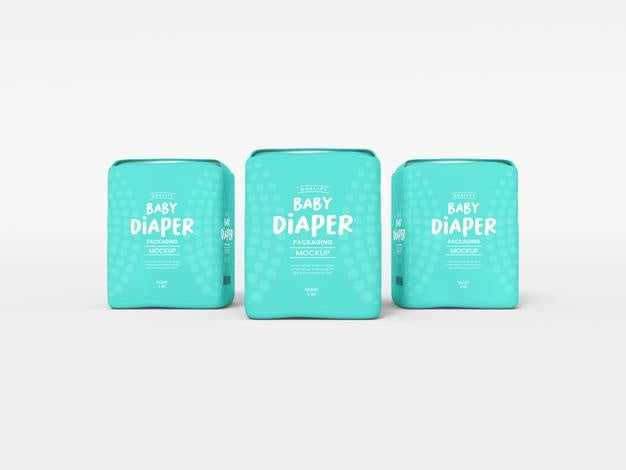 Baby Diaper Packaging Mockup Psd
