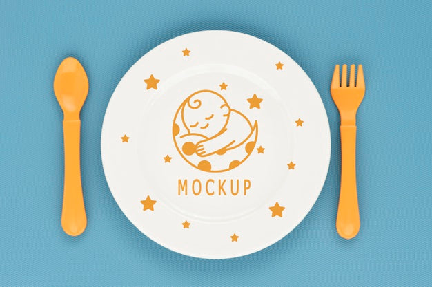 Baby Feeding Elements Composition Psd