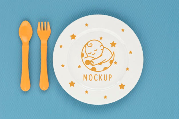 Baby Feeding Elements Composition Psd