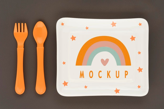 Baby Feeding Elements Composition Psd