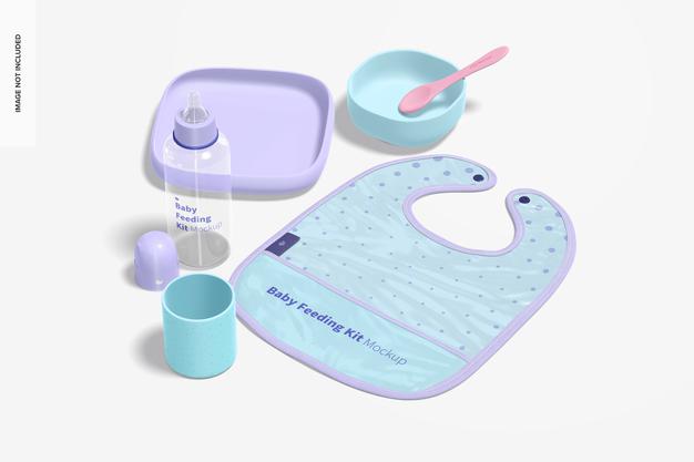 Baby Feeding Kit Mockup Psd