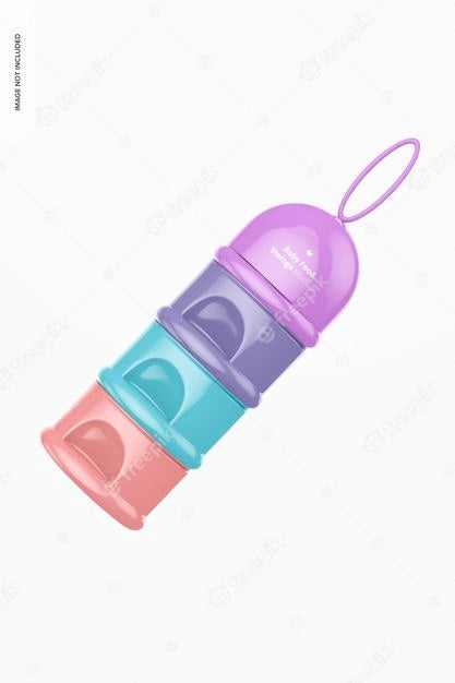 Baby Food Portable Storage Mockup, Floating Psd