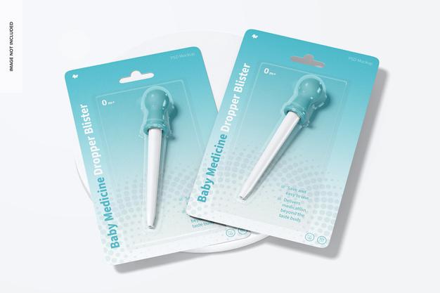 Baby Medicine Dropper Blister Mockup Psd