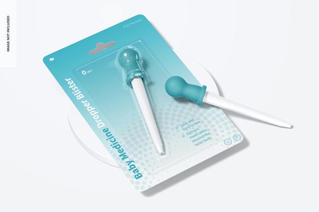 Baby Medicine Dropper Blister Mockup Psd