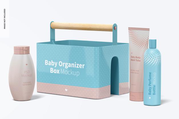 Baby Organizer Box Mockup, Right View Psd