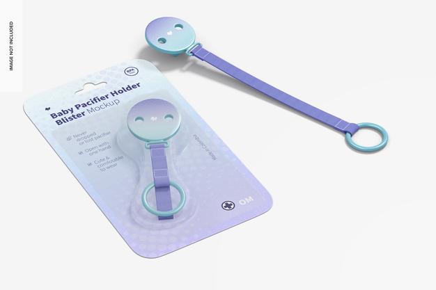 Baby Pacifier Holder Blister Mockup Psd