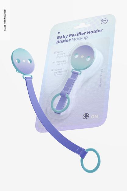 Baby Pacifier Holder Blister Mockup Psd