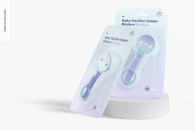 Baby Pacifier Holder Blisters Mockup Psd