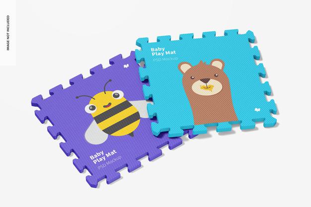 Baby Play Mat Mockup, Perspective Psd
