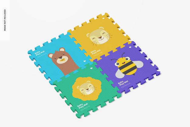 Baby Play Mat Set Mockup Psd