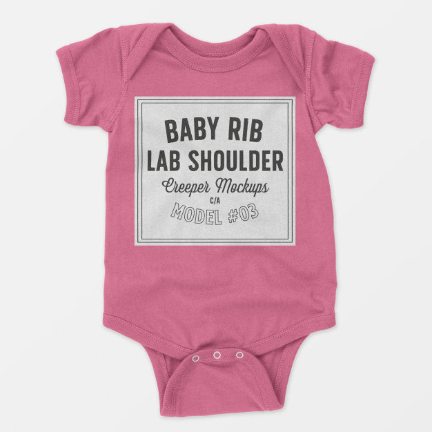 Baby Rib Lap Shoulder Creeper Mockup 03 Psd