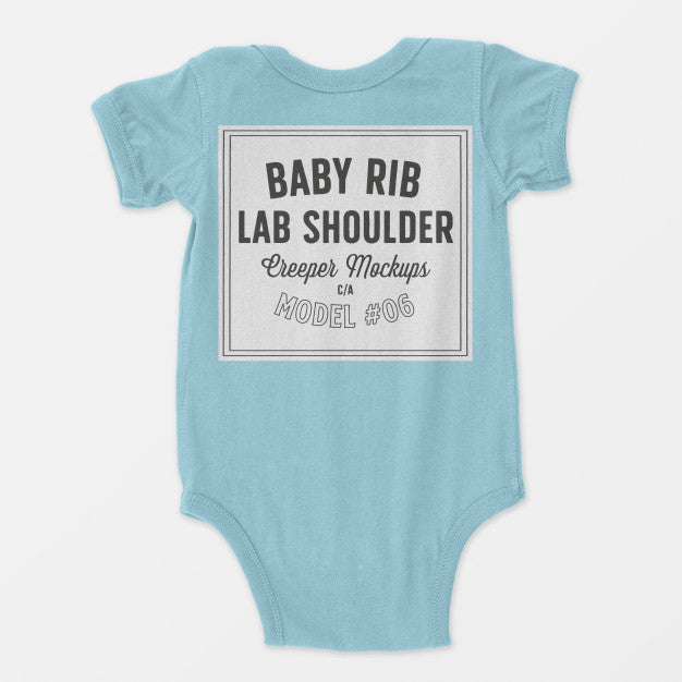Baby Rib Lap Shoulder Creeper Mockup Psd