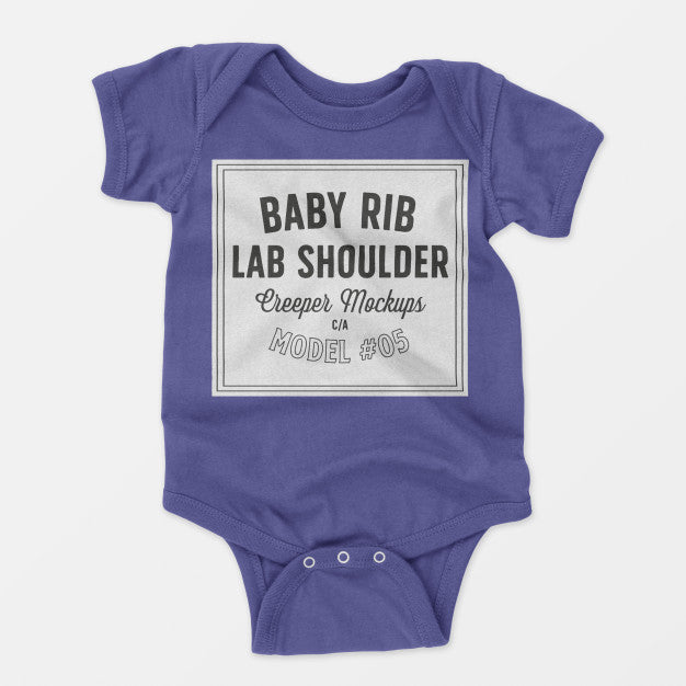 Baby Rib Lap Shoulder Creeper Mockup Psd