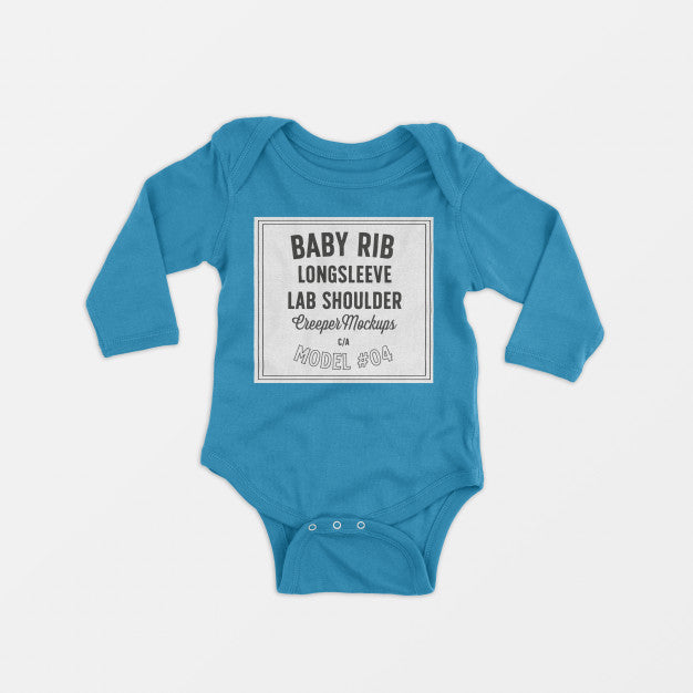 Baby Rib Longsleeve Lap Shoulder Creeper Mockup 04 Psd