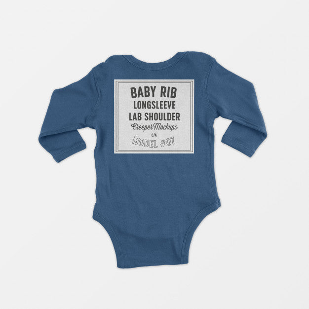 Baby Rib Longsleeve Lap Shoulder Creeper Mockup 07 Psd