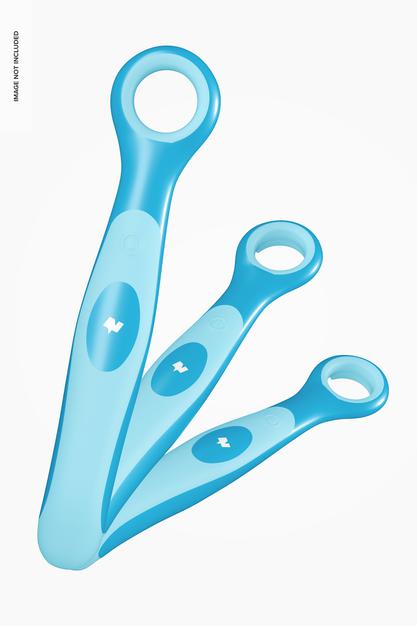 Baby Tongue Cleaner Blister Mockup, Floating Psd