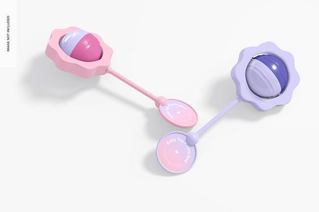 Baby Toy Rattle Bell Mockup, Left View Psd