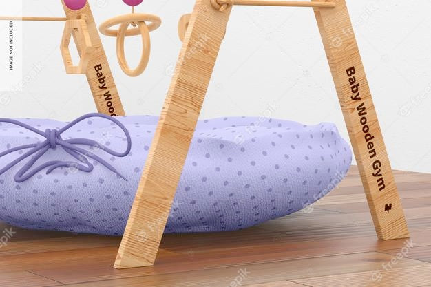 Baby Wooden Gym Mockup, Close-Up Psd