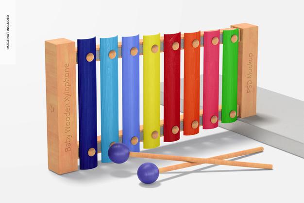 Baby Wooden Xylophone Mockup Psd