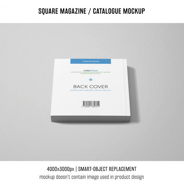 Back Cover Square Magazine Or Catalogue Mockup Psd