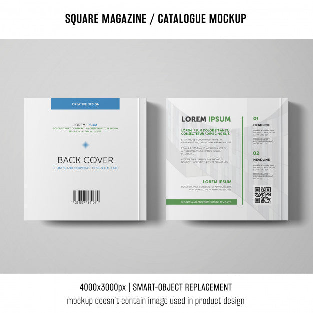 Back Cover Square Magazine Or Catalogue Mockup Psd