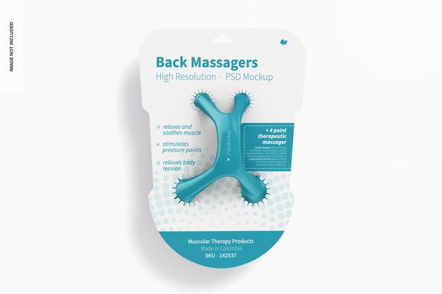 Back Massager On Blister Mockup, Front View Psd