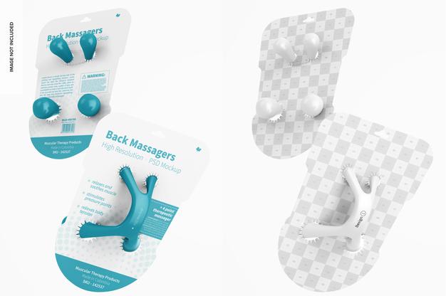 Back Massagers On Blister Mockup, Front And Back View Psd