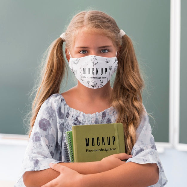 Back To School And Covid Concept Mock-Up Psd